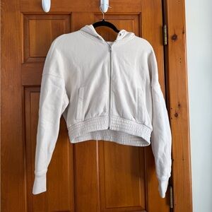 Abercrombie Cream Hooded zip up sweatshirt